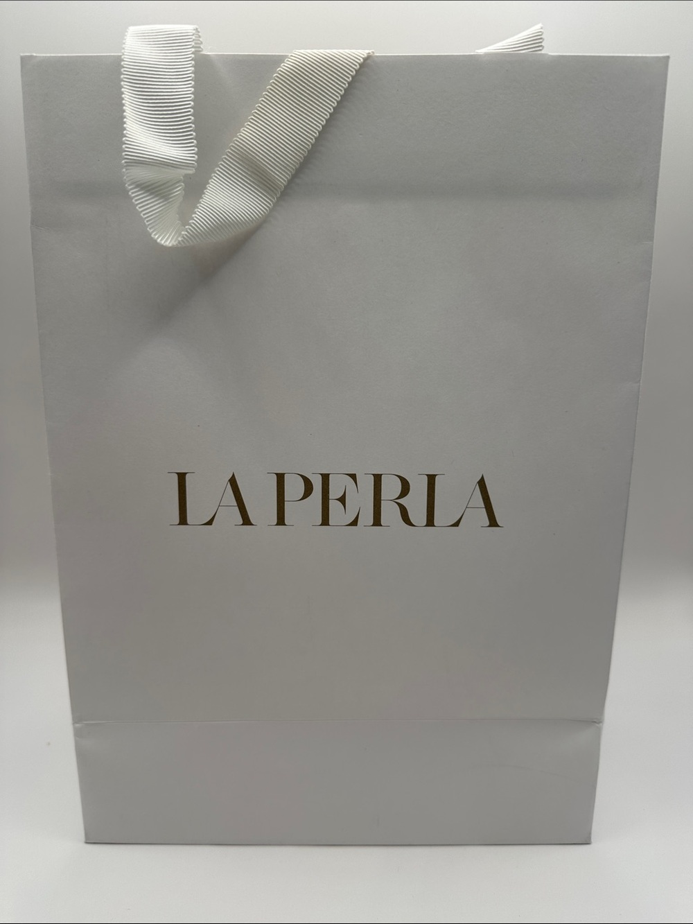 La Perla White Shopper Bag with Gold Logo